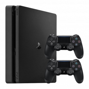 Набор Консоль Sony PlayStation 4 Slim 1TB Black Б/У  + Геймпад Беспроводной DualShock 4 Version 2 - Retromagaz