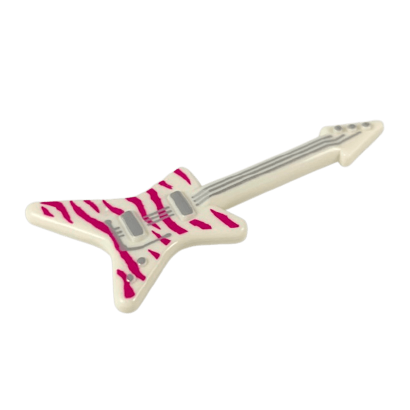 Мистецтво Lego Guitar Electric 'ML' Type with Magenta Tiger Stripes and Silver Strings 17356pb04 6257705 White Б/У - Retromagaz