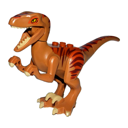 Фигурка Lego Динозавр Dinosaur Raptor Velociraptor with Dark Orange Back Animals Raptor03 Medium Nougat Б/У - Retromagaz