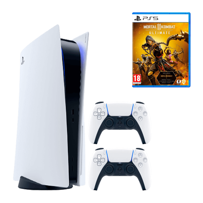 Набір Консоль Sony PlayStation 5 Blu-ray 825GB White Новий + Геймпад Бездротовий DualSense + Гра Mortal Kombat 11 Ultimate Edition Російські Субтитри - Retromagaz