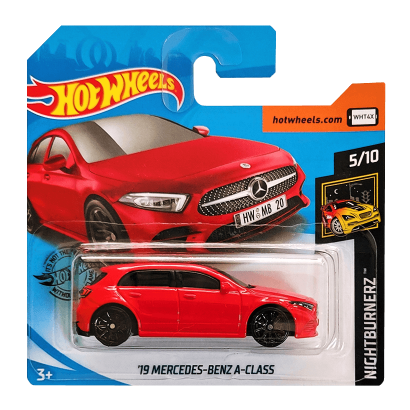 Машинка Базова Hot Wheels '19 Mercedes-Benz A-Class Nightburnerz 1:64 GHD13 Red - Retromagaz