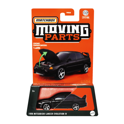 Тематична Машинка Matchbox 1996 Mitsubishi Lancer Evolution IV Moving Parts 1:64 FWD28/HVM98 Black - Retromagaz