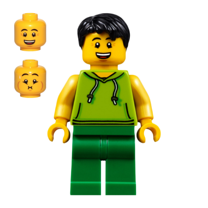 Фігурка Lego People 973pb2735 Lime Sleeveless Hoodie Male City twn351 1 Б/У - Retromagaz