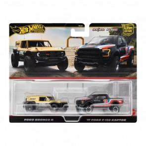 Машинка Premium Hot Wheels 2шт Ford Bronco R / F-150 Raptor 2-Packs 1:64 HRR77 Gold - Retromagaz