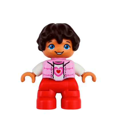 Фігурка Lego Girl Red Legs Bright Pink Top Duplo 47205pb057 Б/У - Retromagaz