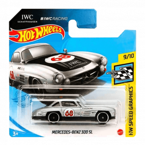 Машинка Базовая Hot Wheels IWC Schaffhausen Mercedes-Benz 300 SL Speed Graphics 1:64 GRY47 Silver