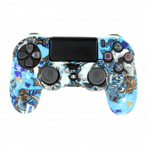 Чехол Силиконовый RMC PlayStation 4 Skulls Blue Новый