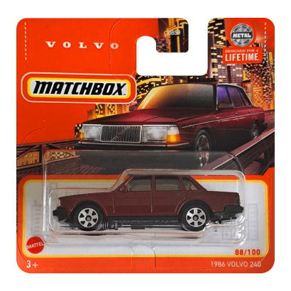 Машинка Велике Місто Matchbox 1986 Volvo 240 Metro 1:64 HVN52 Red - Retromagaz