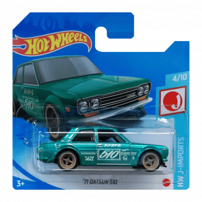 Машинка Базовая Hot Wheels '71 Datsun 510 Super Treasure Hunt STH J-Imports 1:64 GTD04 Green - Retromagaz