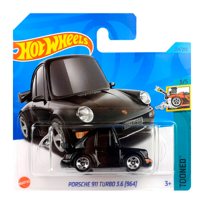 Машинка Базовая Hot Wheels Porsche 911 Turbo 3.6 (964) Tooned 1:64 HKG69 Black - Retromagaz