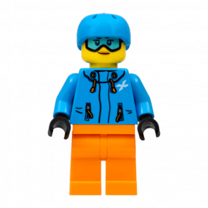 Фігурка Lego Recreation 973pb3412 Skier Female Dark Azure Jacket and Helmet City cty0991 1 Б/У - Retromagaz