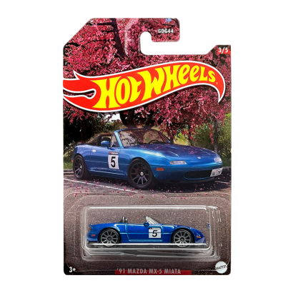 Тематична Машинка Hot Wheels '91 Mazda MX-5 Miata Japanese Classics 1:64 HLK17 Blue - Retromagaz