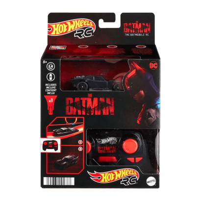 Машинка Радиоуправляемая Hot Wheels R/C The Batman Batmobile Vehicle HBL43 1:64 Black - Retromagaz