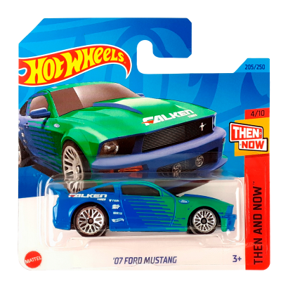 Машинка Базова Hot Wheels '07 Ford Mustang Falken Then and Now 1:64 HKJ43 Blue - Retromagaz