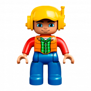 Фигурка Lego Boy Blue Legs Orange Vest Duplo 47394pb231a Б/У - Retromagaz