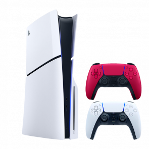 Набор Консоль Sony PlayStation 5 Slim Blu-ray 1TB White Новый + Геймпад Беспроводной DualSense Cosmic Red