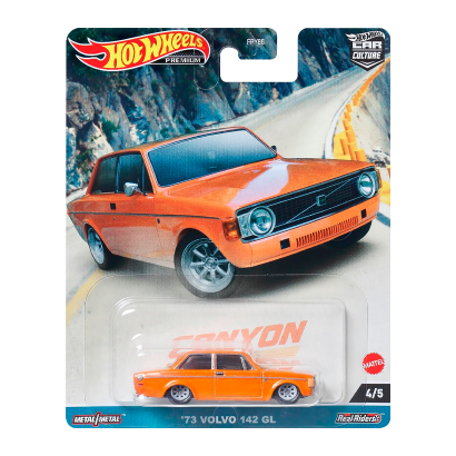 Машинка Premium Hot Wheels '73 Volvo 142 GL Canyon Warriors 1:64 HKC53 Orange - Retromagaz