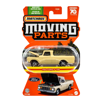 Тематична Машинка Matchbox 1963 Ford F-100 Moving Parts 1:64 FWD28/HLG02 Tan - Retromagaz