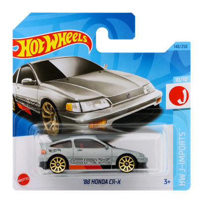 Машинка Базовая Hot Wheels '88 Honda CR-X J-Imports 1:64 HKJ17 Metallic Silver - Retromagaz