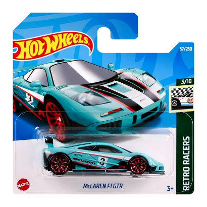 Машинка Базовая Hot Wheels McLaren F1 GTR Retro Racers 1:64 HCW37 Light Blue - Retromagaz