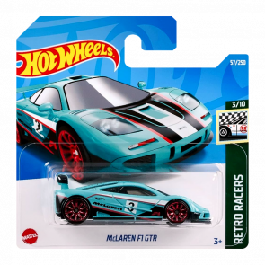 Машинка Базовая Hot Wheels McLaren F1 GTR Retro Racers 1:64 HCW37 Light Blue