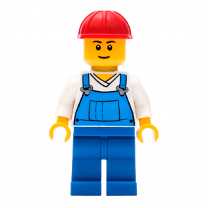 Фігурка Lego People 973pb0649 Overalls Blue over V-Neck Shirt City cty0340 Б/У