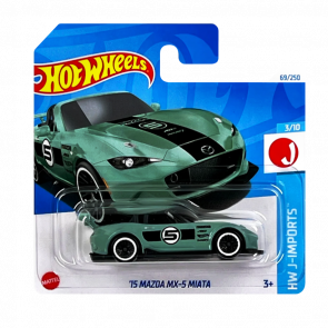 Машинка Базовая Hot Wheels '15 Mazda MX-5 Miata J-Imports 1:64 HTC42 Green - Retromagaz