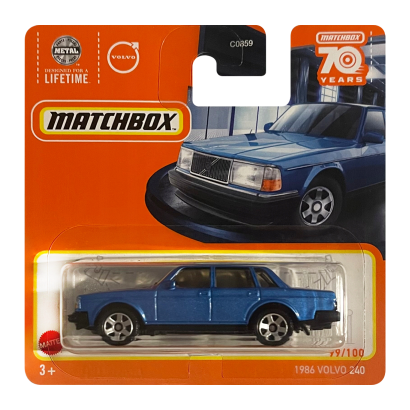 Машинка Велике Місто Matchbox 1986 Volvo 240 Showroom 1:64 HLC44 Blue - Retromagaz