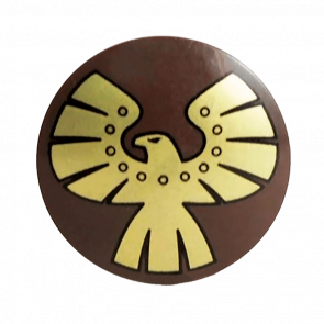 Зброя Lego Щит Round with Rounded Front with Gold Eagle Pattern 75902pb03 6033610 Dark Brown Б/У