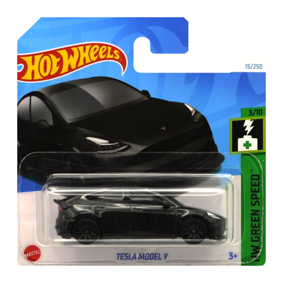 Машинка Базова Hot Wheels Tesla Model Y Green Speed 1:64 HTC93 Black - Retromagaz