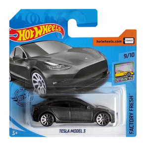 Машинка Базовая Hot Wheels Tesla Model 3 Factory Fresh 1:64 GHC05 Metallic Silver