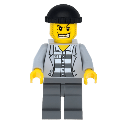 Фигурка Lego Police 973pb0798 Prisoner Jacket over Prison Stripes City cty0206 Б/У - Retromagaz