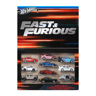 Тематическая Машинка Hot Wheels 10шт Mazda RX-7 / Honda S2K / RX-8 / Porsche Cayman / VW Jetta MK3 / Dodge Charger / Chevy Fleetline Fast & Furious 1:64 HVX27 Red - Retromagaz