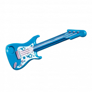 Искусство Lego Guitar Electric with Silver Strings and Black Bat Pattern 11640pb04 6174613 Dark Azure Б/У - Retromagaz