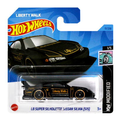 Машинка Базовая Hot Wheels Liberty Walk LB Super Silhouette Nissan Silvia (S15) Modified 1:64 HKH85 Black - Retromagaz