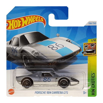 Машинка Базовая Hot Wheels Porsche 904 Carrera GTS Exotics 1:64 HRY73 Grey - Retromagaz