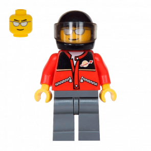 Фігурка Lego People 973pb0298 Red Jacket with Zipper Pockets and Classic Space Logo City twn060 Б/У - Retromagaz