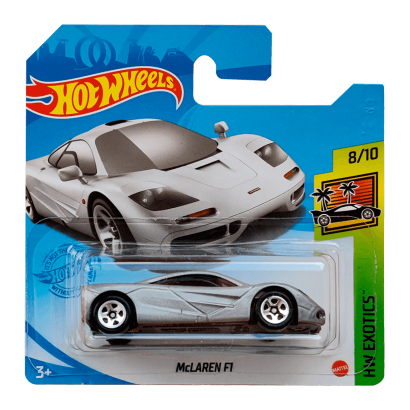 Машинка Базовая Hot Wheels McLaren F1 Exotics 1:64 GRX57 Metallic Silver - Retromagaz