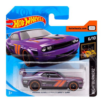 Машинка Базовая Hot Wheels Dodge Challenger Drift Car Nightburnerz 1:64 FYD13 Purple - Retromagaz