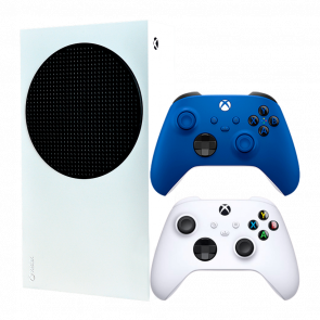 Набор Консоль Microsoft Xbox Series S 512GB White Новый  + Геймпад Беспроводной Controller Shock Blue - Retromagaz