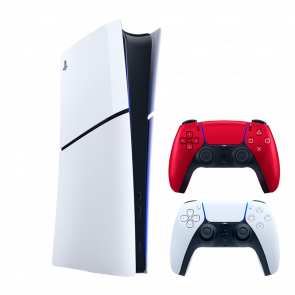 Набор Консоль Sony PlayStation 5 Slim Digital Edition 1TB White Новый + Геймпад Беспроводной DualSense Volcanic Red