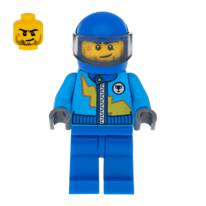 Фігурка Lego Race 973pb1657 Jacket with Zipper and Yellow Lightning Bolt City rac055 Б/У - Retromagaz