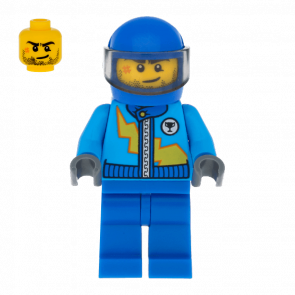 Фігурка Lego Race 973pb1657 Jacket with Zipper and Yellow Lightning Bolt City rac055 Б/У