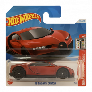 Машинка Базовая Hot Wheels '16 Bugatti Chiron Quarter Mile Heroes 1:64 HTB88 Red - Retromagaz