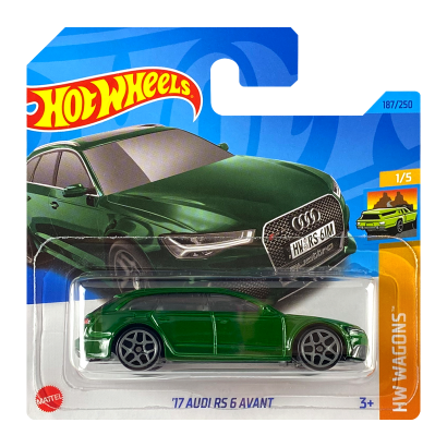 Машинка Базовая Hot Wheels '17 Audi RS 6 Avant Wagons 1:64 HKH69 Green - Retromagaz