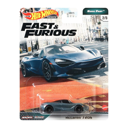 Машинка Premium Hot Wheels McLaren 720S Fast & Furious 1:64 GPK54 Metallic Blue - Retromagaz