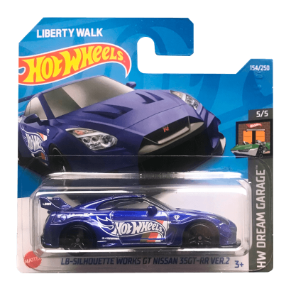 Машинка Базовая Hot Wheels Liberty Walk LB-Silhouette Works GT Nissan 35GT-RR Ver.2 Dream Garage 1:64 HCT99 Blue - Retromagaz