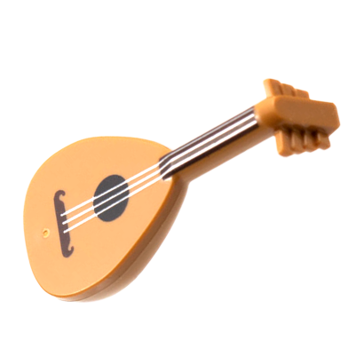 Мистецтво Lego Lute with Dark Brown Neck and Silver Strings Pattern 80503pb01 6371952 Medium Nougat Б/У - Retromagaz