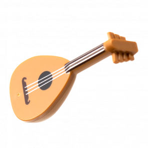 Мистецтво Lego Lute with Dark Brown Neck and Silver Strings Pattern 80503pb01 6371952 Medium Nougat Б/У