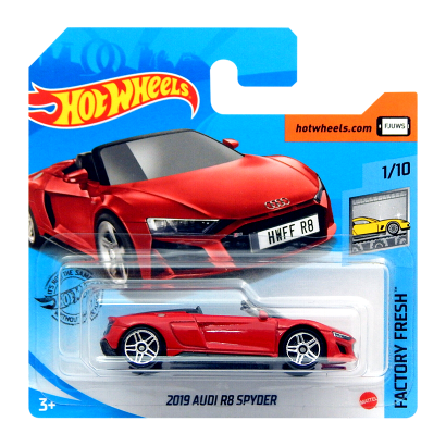 Машинка Базовая Hot Wheels 2019 Audi R8 Spyder Factory Fresh 1:64 GHF93 Red - Retromagaz